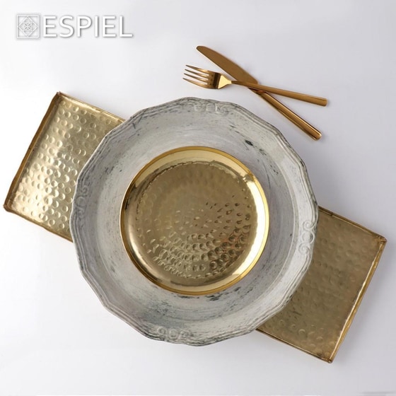 Δίσκος Διακόσμησης Espiel Lak312k2 από Αλουμίνιο Φ29.5x2 cm - Χρυσός image 2