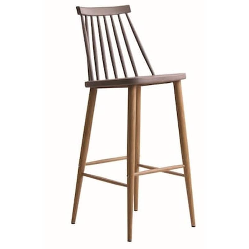 WOODWELL Σκαμπό Μπαρ Ξύλο Με Μεταλλικα Ποδια Φυσικο 2 Τμχ - Μπεζ