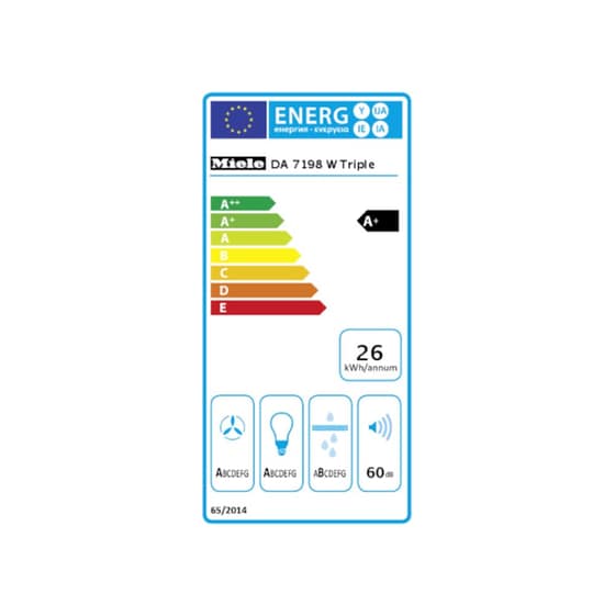 MIELE DA 7198 W Triple 88cm Μαύρο Απορροφητήρας Καμινάδα Τζάκι image 1