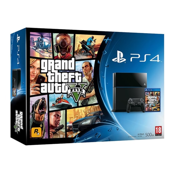 Sony PlayStation 4 - 500GB & GTA V - Μαύρο image 0