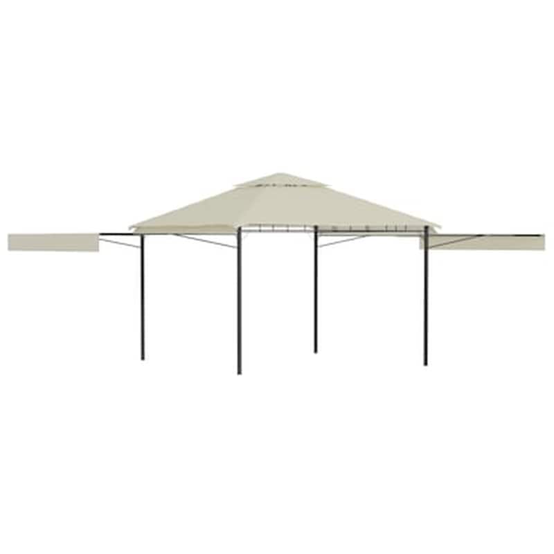 Κιόσκι Vidaxl Ατσάλινο Επεκτεινόμενο με Διπλή Οροφή 3x3x2.75cm - Κρεμ