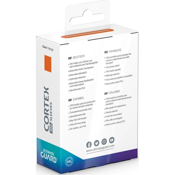 Ultimate Guard Cortex Card Sleeves Standard Size - Orange (100 Sleeves) image 3