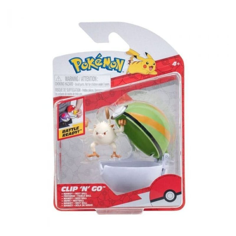 Jazwares Φιγούρα Pokemon Poke Ball Clip N Go Mankey