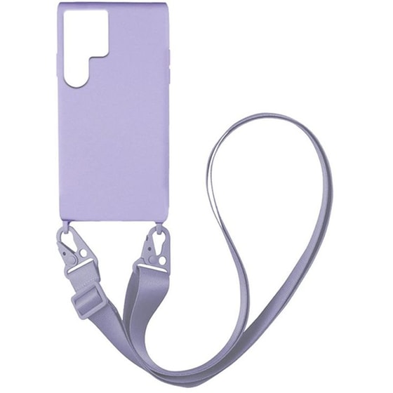 Θήκη Samsung Galaxy S22 Ultra - Sonique Carryhang Liquid Silicone Strap - Λιλά image 0