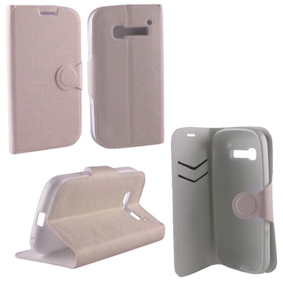 Θήκη Alcatel Pop C5 - Volte-Tel Line TPU Book Cover - Stand White image 0