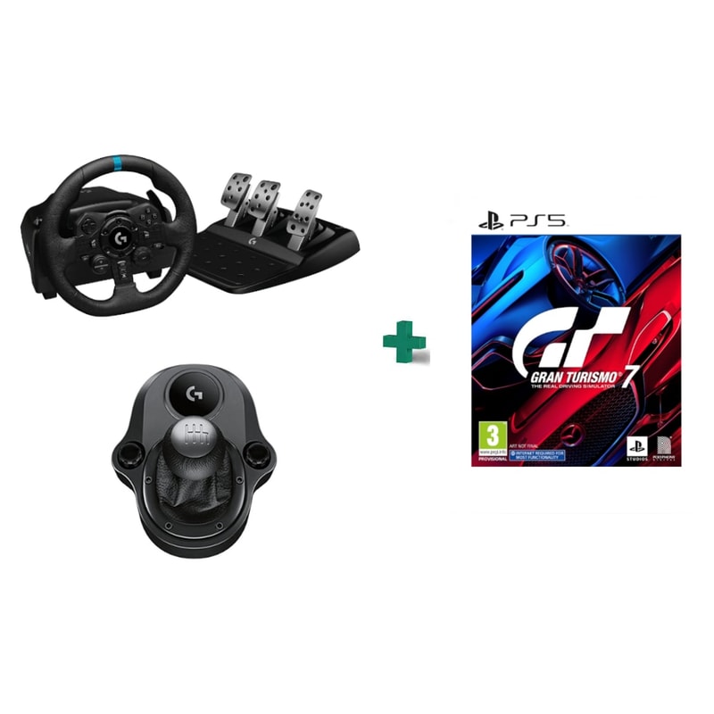 LOGITECH Logitech G923 - Τιμονιέρα - Μοχλός ταχυτήτων για G29/G920 Gran Turismo 7 Standard Edition Playstation 5