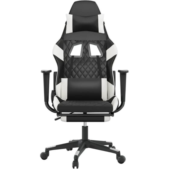 Καρέκλα Gaming VIDAXL 3143769 με Υποπόδιο από Τεχνητό Δέρμα - Μαύρο image 2