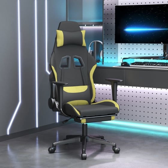 Καρέκλα Gaming VIDAXL 3143748 με Υποπόδιο - Μαύρο image 10