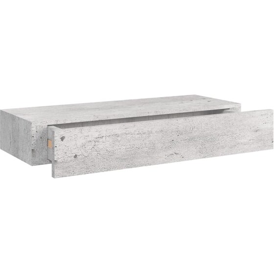 Ράφια Τοίχου VidaXL με Συρτάρι από MDF 60x23.5x10 cm 2 Τμχ - Γκρι image 6