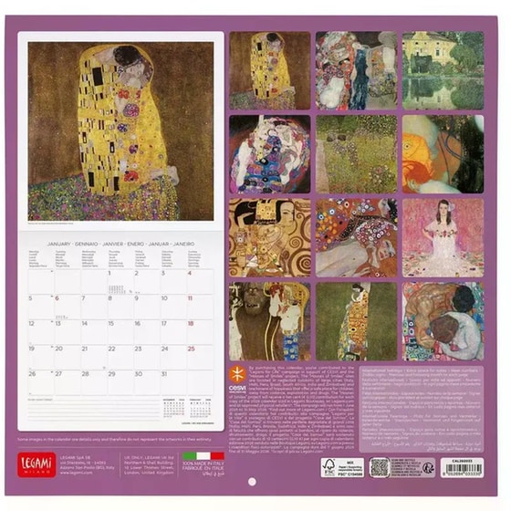 Ημερολόγιο Τοίχου Legami 2026 Gustav Klimt 30x29cm image 2