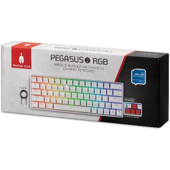 Spartangear Pegasus 2 Ασύρματο Gaming Πληκτρολόγιο Λευκό (US) image 2