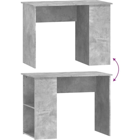 Γραφείο VidaXL από Επεξεργασμένο Ξύλο 100x55x75 cm - Γκρι Σκυροδέματος image 3