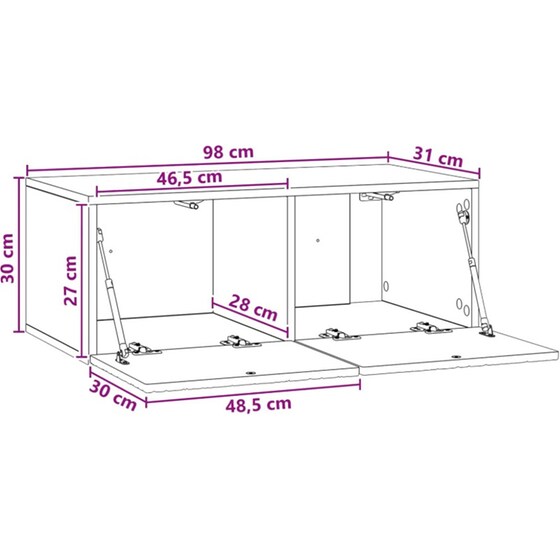 Επιτοίχιο Έπιπλο Τηλεόρασης VidaXL 98x31 cm image 8