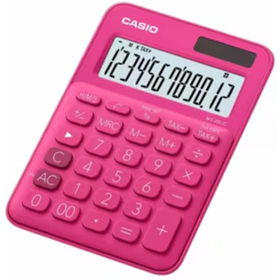 Αριθμομηχανή Casio Γραφείου Red 12 Ψηφίων MS-20UC image 0