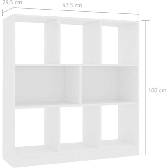 Βιβλιοθήκη VidaXL από  Μοριοσανίδα 97.5x29.5x100 cm - Λευκό image 5