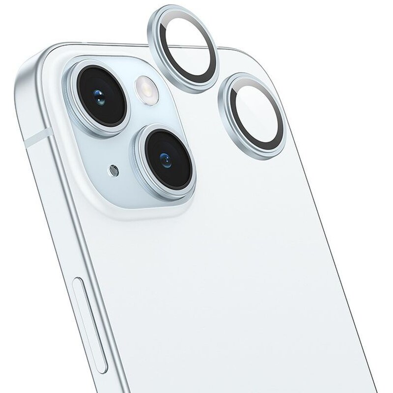 Προστατευτικό καμερών Apple iPhone 15/iPhone 15 Plus - Hoco 3D Metal V14 - Light Blue