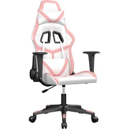 Καρέκλα Gaming VIDAXL 345431 με Ρυθμιζόμενα Μπράτσα από Τεχνητό Δέρμα - Λευκό