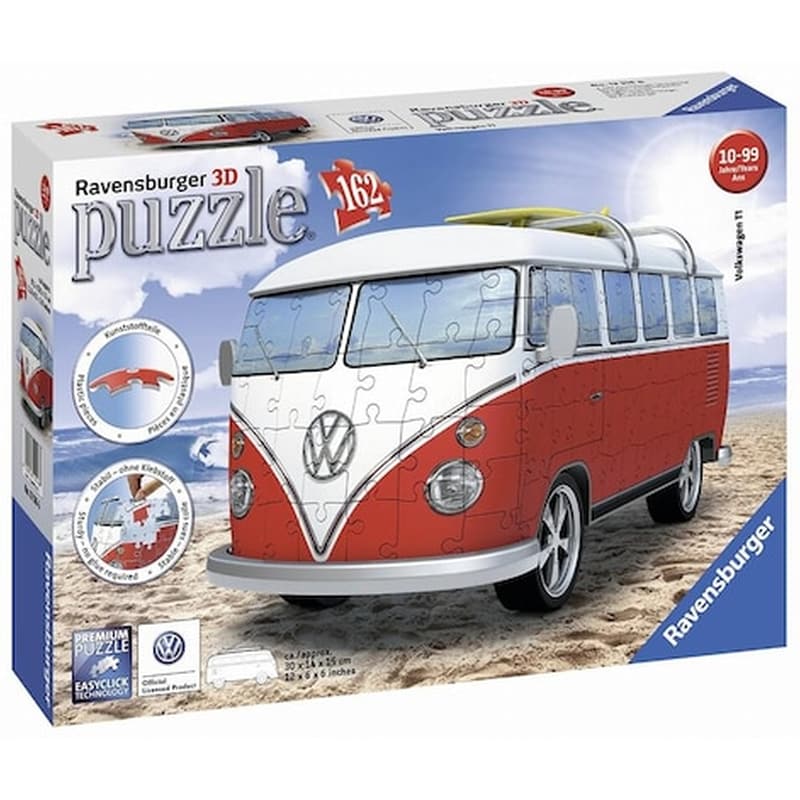 Ravensburger – 3d Puzzle Vw Bus T1 Surfer Edition 162pcs (12516)