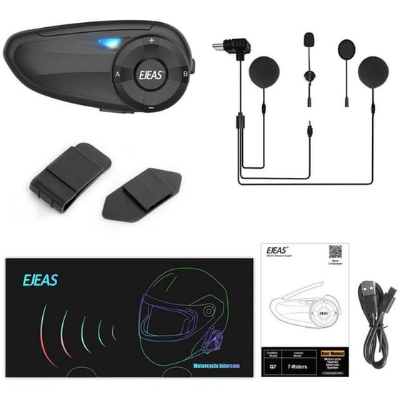 Σύστημα Ενδοεπικοινωνίας Μοτοσυκλέτας Bluetooth EJEAS Q7 image 1