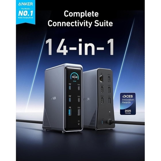 Anker Prime Charging Docking Station (14-in-1, Dual Display, 160W) image 3