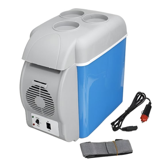 Ηλεκτρικό Φορητό Ψυγείο/Θερμός Aria Trade 7.5Lt 12V 38W - Λευκό, Μπλε image 1
