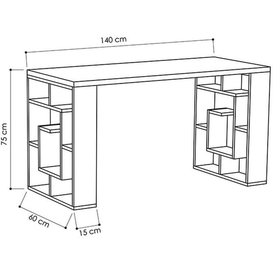 Γραφείο Labirent Pakoworld Λευκό 140x60x75εκ – 119-000042 image 2