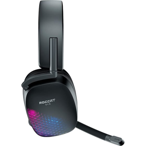 Roccat Syn Max Gaming Ασύρματα Ακουστικά Bluetooth/2.4 GHz με RGB φωτισμό - Μαύρα image 1