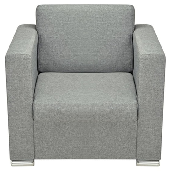 Vidaxl Σετ Σαλονιού Τριών Τεμαχίων Ανοιχτό Γκρι Υφασμάτινο image 4