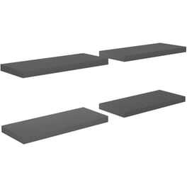 Ράφια Τοίχου VidaXL από MDF 60x23.5x3.8 cm 4 Τμχ - Γκρι/Γυαλιστερό