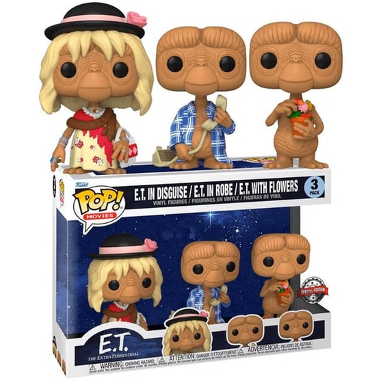 Funko Pop! Movies - E.T. - E.T. in Disguise/ E.T. in Robe/ E.T. with Flowers 3-Pack image 2
