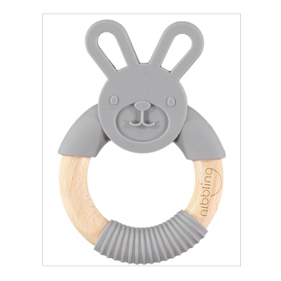 Μασητικό-κρίκος Οδοντοφυίας Nibbling Bo Bunny Dark Grey Br74237 image 0