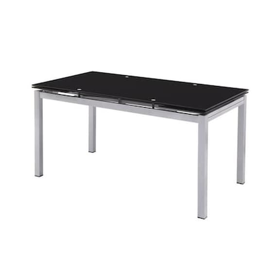 Τραπέζι Επεκτεινόμενο Γυάλινο C9632 110+(30+30)x70cm - Μαύρο/Γκρι image 0