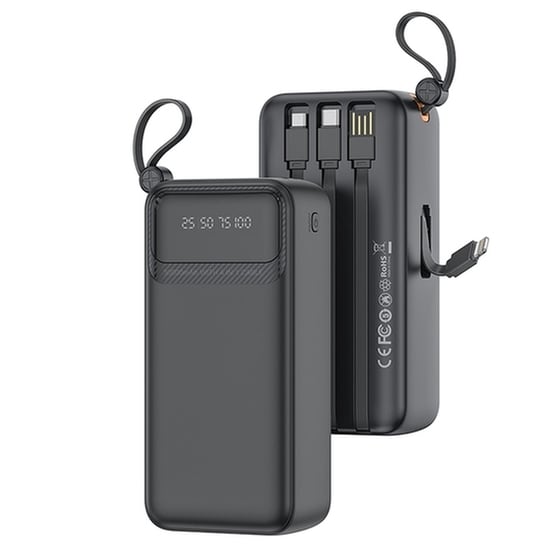 Powerbank XO PR280 30.000mAh 10W με 4 ενσωματωμένα καλώδια - Black image 1