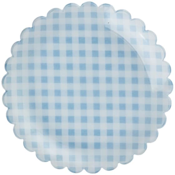 Πιάτο Ακρυλικό Rice 15 cm - Καρό Γαλάζιο image 0