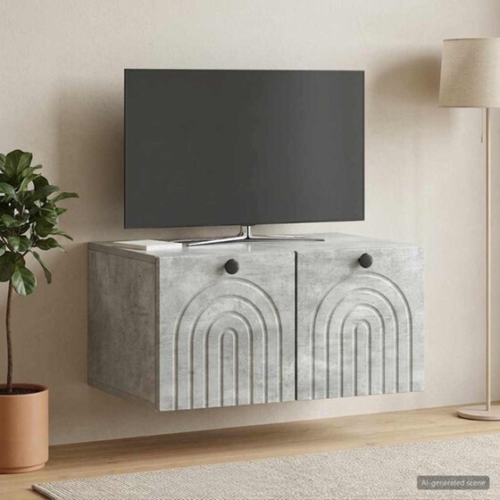 Επιτοίχιο Έπιπλο Τηλεόρασης VidaXL 59.5x41x30 cm - Γκρι image 3