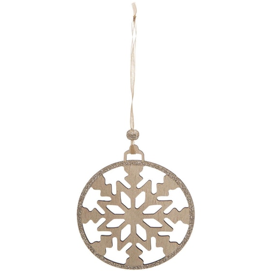 Χριστουγεννιάτικο Στολίδι Spitishop A-s Round Snowflake 184303 Ξύλινο 1 Τμχ - Χιονονιφάδα image 0