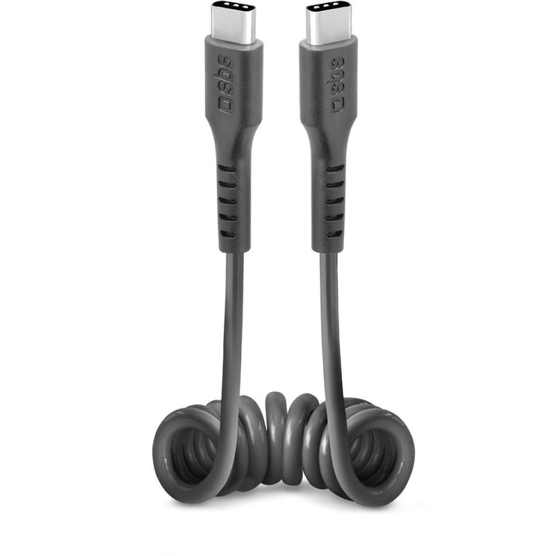 Καλώδιο δεδομένων SBS Coiled Cable USB-C σε USB-C 25W 0.5m - Black