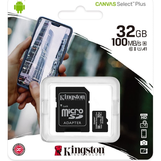 Kingston Canvas Select Plus microSDHC 32GB Class 10 U1 V10 A1 UHS-I με αντάπτορα image 1