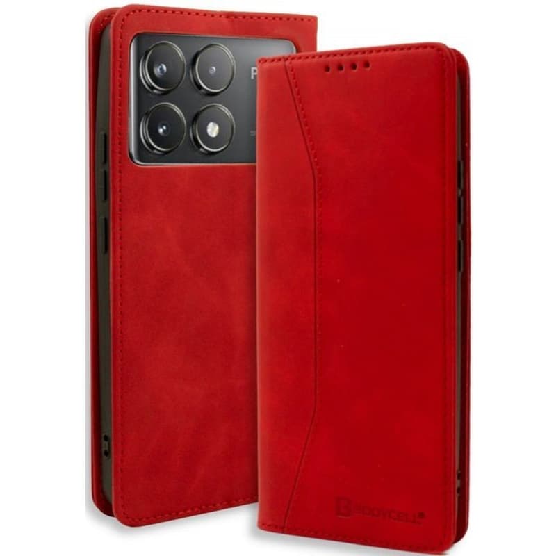 Θήκη Πορτοφόλι - Xiaomi Poco X6 Pro - Bodycell Book Case - Red (5206015074967)