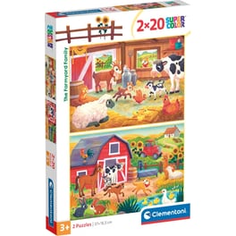 Παιδικό Παζλ Clementoni Super Color Στη Φάρμα (2x20 Κομμάτια)