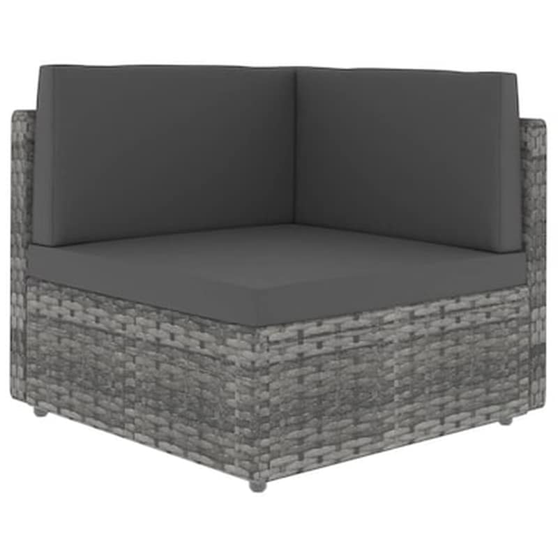 VIDAXL Vidaxl Καναπές Γωνιακός Τμηματικός Γκρι Από Συνθετικό Ρατάν