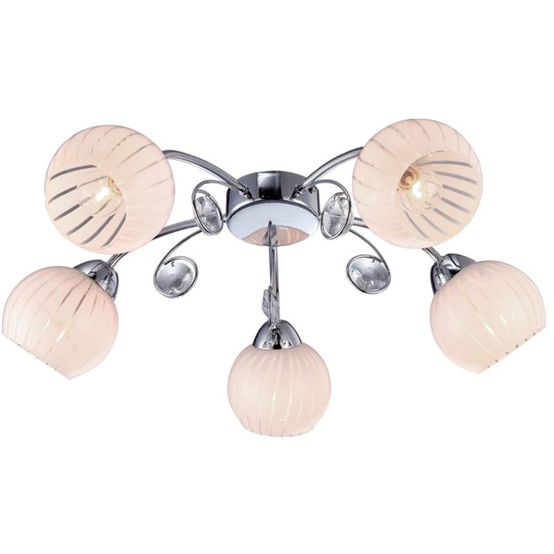 Φωτιστικό Πλαφονιέρα Homelighting Figo 77-2226 Chrome από Μέταλλο/Γυαλί - Ασημί/Λευκό φωτογραφία