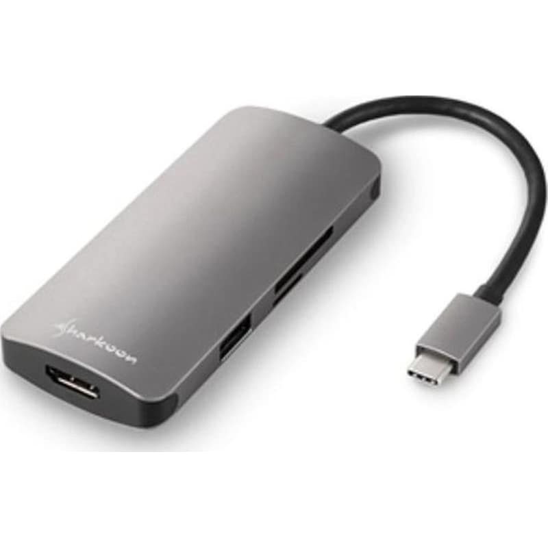 Sharkoon USB-C Docking Station με HDMI 4K PD - Γκρι