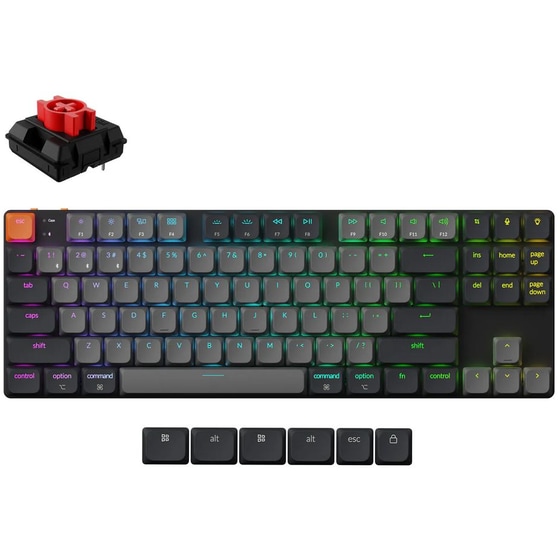 Keychron K1 V6 QMK K1X-B1 Ασύρματο Gaming Μηχανικό Πληκτρολόγιο Tenkeyless με Keychron Red διακόπτες και RGB φωτισμό (Αγγλικό US) Κόκκινο image 0