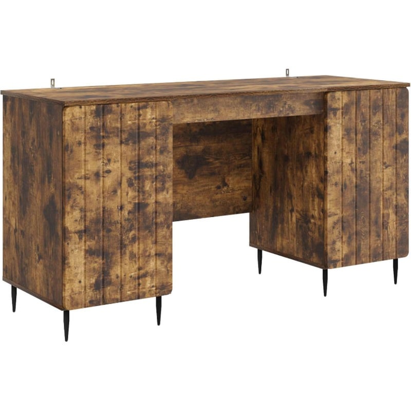 Γραφείο VidaXL με Ράφι 142,5x50x75 cm - Καπνιστή Δρυς
