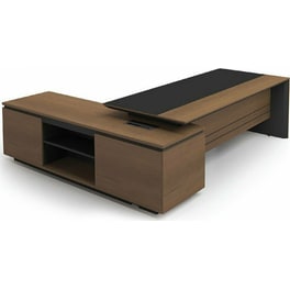 Γραφείο 24Mall 180x75x75cm Καρυδί Δρυς-Μαύρο