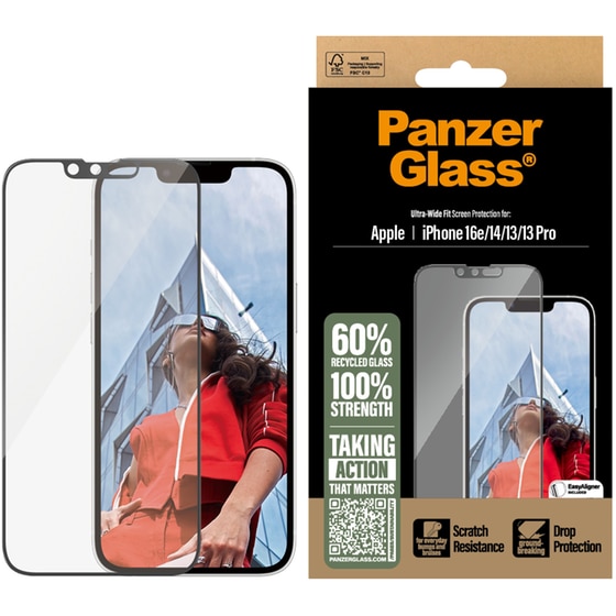 Προστατευτικό οθόνης Apple iPhone 16e/iPhone 14/iPhone 13/iPhone 13 Pro - PanzerGlass Ultra-Wide Fit Screen Protection image 2