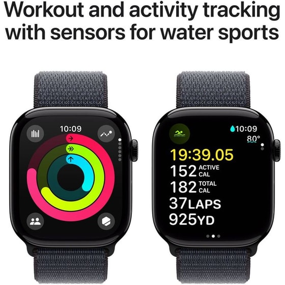 Apple Watch Series 10 GPS 46mm Jet Black Aluminium Case with Ink Sport Loop image 3