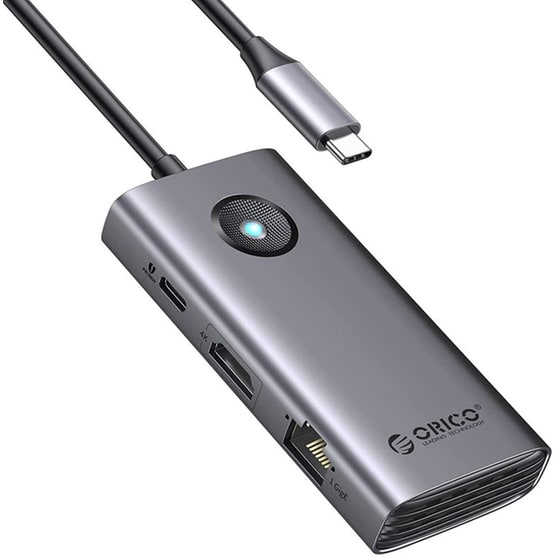 Docking Station Orico Pw11-6pr, 3x Usb/type-c/hdmi/rj45, 4k, 100w, Γκρι image 0