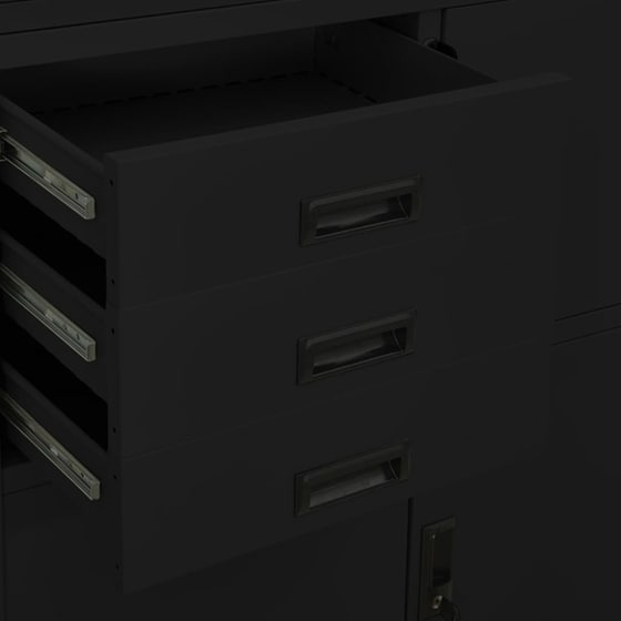 Ντουλάπα Γραφείου VidaXL από Ατσάλι 90x40x180 cm - Μαύρο image 8
